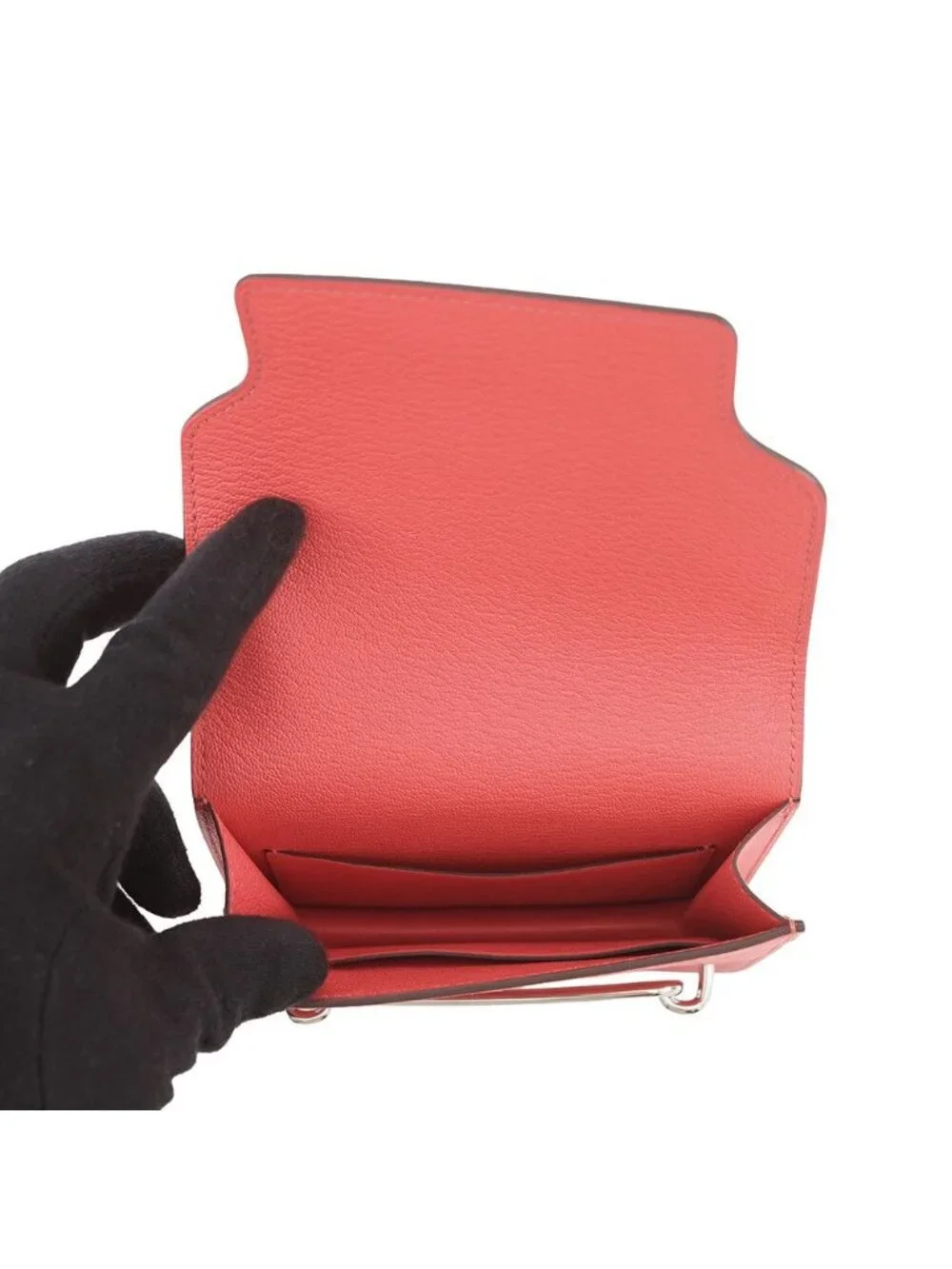 Hermes Wallet Roulis Slim Rose Texas Silver Chevre Misor